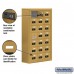 Salsbury Cell Phone Storage Locker - with Front Access Panel - 7 Door High Unit (8 Inch Deep Compartments) - 21 A Doors (20 usable) - Gold - Surface Mounted - Resettable Combination Locks